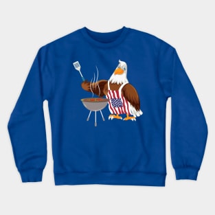 Bald Eagle 4th of July Grilling Crewneck Sweatshirt